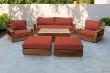 7 pc 84" Pacific Teak Deep Seating Set with 72" Coffee Table. Sunbrella Cushion.