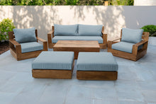 7 pc 84" Pacific Teak Deep Seating Set with 72" Coffee Table. Sunbrella Cushion.