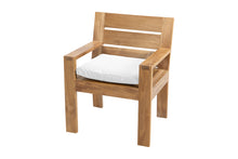 Set of 2 Pacific Teak Outdoor Dining Arm Chair. Sunbrella Cushion