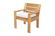 Set of 2 Pacific Teak Outdoor Dining Arm Chair. Sunbrella Cushion