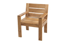 Set of 2 Pacific Teak Outdoor Dining Arm Chair. Sunbrella Cushion