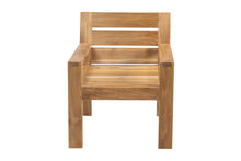 Set of 2 Pacific Teak Outdoor Dining Arm Chair. Sunbrella Cushion
