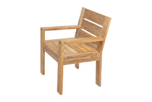 Set of 2 Pacific Teak Outdoor Dining Arm Chair. Sunbrella Cushion