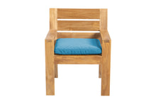 Set of 2 Pacific Teak Outdoor Dining Arm Chair. Sunbrella Cushion