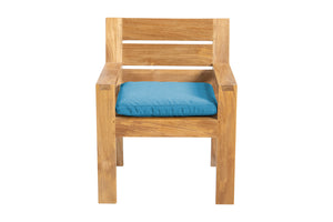 Set of 2 Pacific Teak Outdoor Dining Arm Chair. Sunbrella Cushion