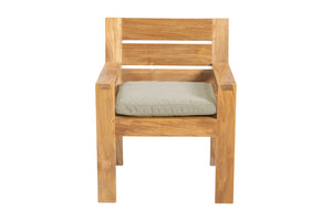 Set of 2 Pacific Teak Outdoor Dining Arm Chair. Sunbrella Cushion