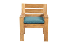 Set of 2 Pacific Teak Outdoor Dining Arm Chair. Sunbrella Cushion