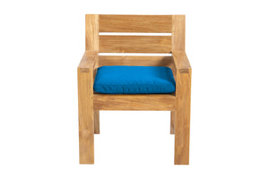 Set of 2 Pacific Teak Outdoor Dining Arm Chair. Sunbrella Cushion