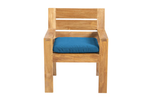 Set of 2 Pacific Teak Outdoor Dining Arm Chair. Sunbrella Cushion