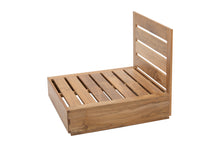 Pacific Teak Outdoor Armless Chair. Sunbrella Cushion