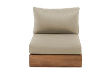 Pacific Teak Outdoor Armless Chair. Sunbrella Cushion
