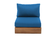 Pacific Teak Outdoor Armless Chair. Sunbrella Cushion