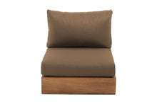 Pacific Teak Outdoor Armless Chair. Sunbrella Cushion