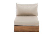 Pacific Teak Outdoor Armless Chair. Sunbrella Cushion