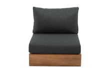 Pacific Teak Outdoor Armless Chair. Sunbrella Cushion