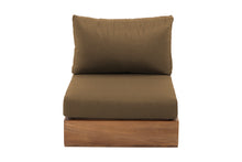 Pacific Teak Outdoor Armless Chair. Sunbrella Cushion