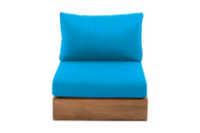 Pacific Teak Outdoor Armless Chair. Sunbrella Cushion