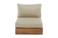 Pacific Teak Outdoor Armless Chair. Sunbrella Cushion