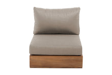 Pacific Teak Outdoor Armless Chair. Sunbrella Cushion
