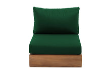 Pacific Teak Outdoor Armless Chair. Sunbrella Cushion