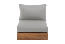 Pacific Teak Outdoor Armless Chair. Sunbrella Cushion