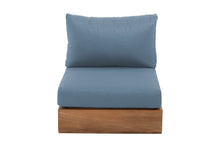 Pacific Teak Outdoor Armless Chair. Sunbrella Cushion