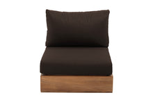 Pacific Teak Outdoor Armless Chair. Sunbrella Cushion