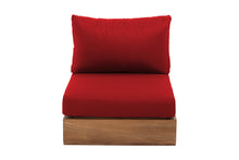 Pacific Teak Outdoor Armless Chair. Sunbrella Cushion