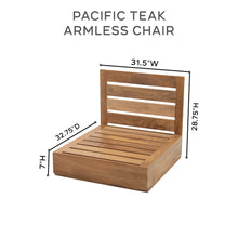 4 pc Pacific Teak Sectional. Sunbrella Cushion.