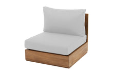 Pacific Teak Outdoor Armless Chair. Sunbrella Cushion