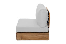 Pacific Teak Outdoor Armless Chair. Sunbrella Cushion