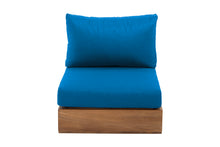 Pacific Teak Outdoor Armless Chair. Sunbrella Cushion