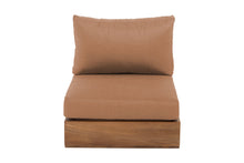 Pacific Teak Outdoor Armless Chair. Sunbrella Cushion
