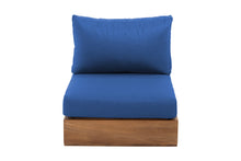 Pacific Teak Outdoor Armless Chair. Sunbrella Cushion