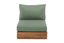 Pacific Teak Outdoor Armless Chair. Sunbrella Cushion