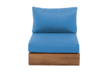 Pacific Teak Outdoor Armless Chair. Sunbrella Cushion