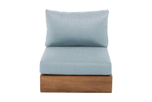 Pacific Teak Outdoor Armless Chair. Sunbrella Cushion