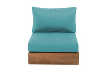 Pacific Teak Outdoor Armless Chair. Sunbrella Cushion