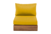 Pacific Teak Outdoor Armless Chair. Sunbrella Cushion