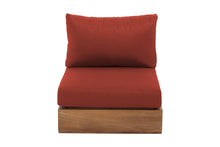 Pacific Teak Outdoor Armless Chair. Sunbrella Cushion