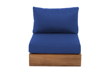 Pacific Teak Outdoor Armless Chair. Sunbrella Cushion