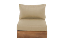 Pacific Teak Outdoor Armless Chair. Sunbrella Cushion