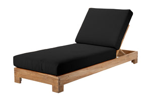 Set of 2 Pacific Teak Outdoor Chaise Lounger. Sunbrella Cushion.