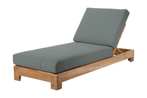 Set of 2 Pacific Teak Outdoor Chaise Lounger. Sunbrella Cushion.