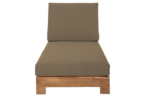 Set of 2 Pacific Teak Outdoor Chaise Lounger. Sunbrella Cushion.