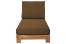 Set of 2 Pacific Teak Outdoor Chaise Lounger. Sunbrella Cushion.