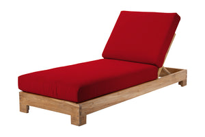 Set of 2 Pacific Teak Outdoor Chaise Lounger. Sunbrella Cushion.