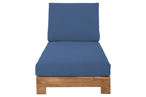 Set of 2 Pacific Teak Outdoor Chaise Lounger. Sunbrella Cushion.