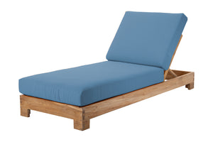 Set of 2 Pacific Teak Outdoor Chaise Lounger. Sunbrella Cushion.