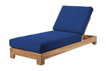 Set of 2 Pacific Teak Outdoor Chaise Lounger. Sunbrella Cushion.